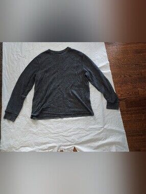 Faded Glory Men's Long Sleeve Crewneck Top - Charcoal Gray
